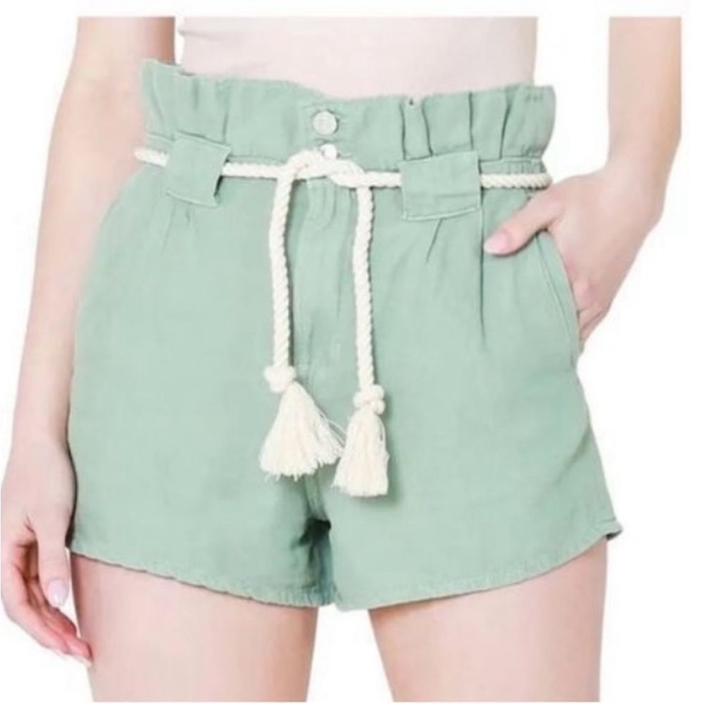 Veronica Beard Mint Green High Waist Shorts
